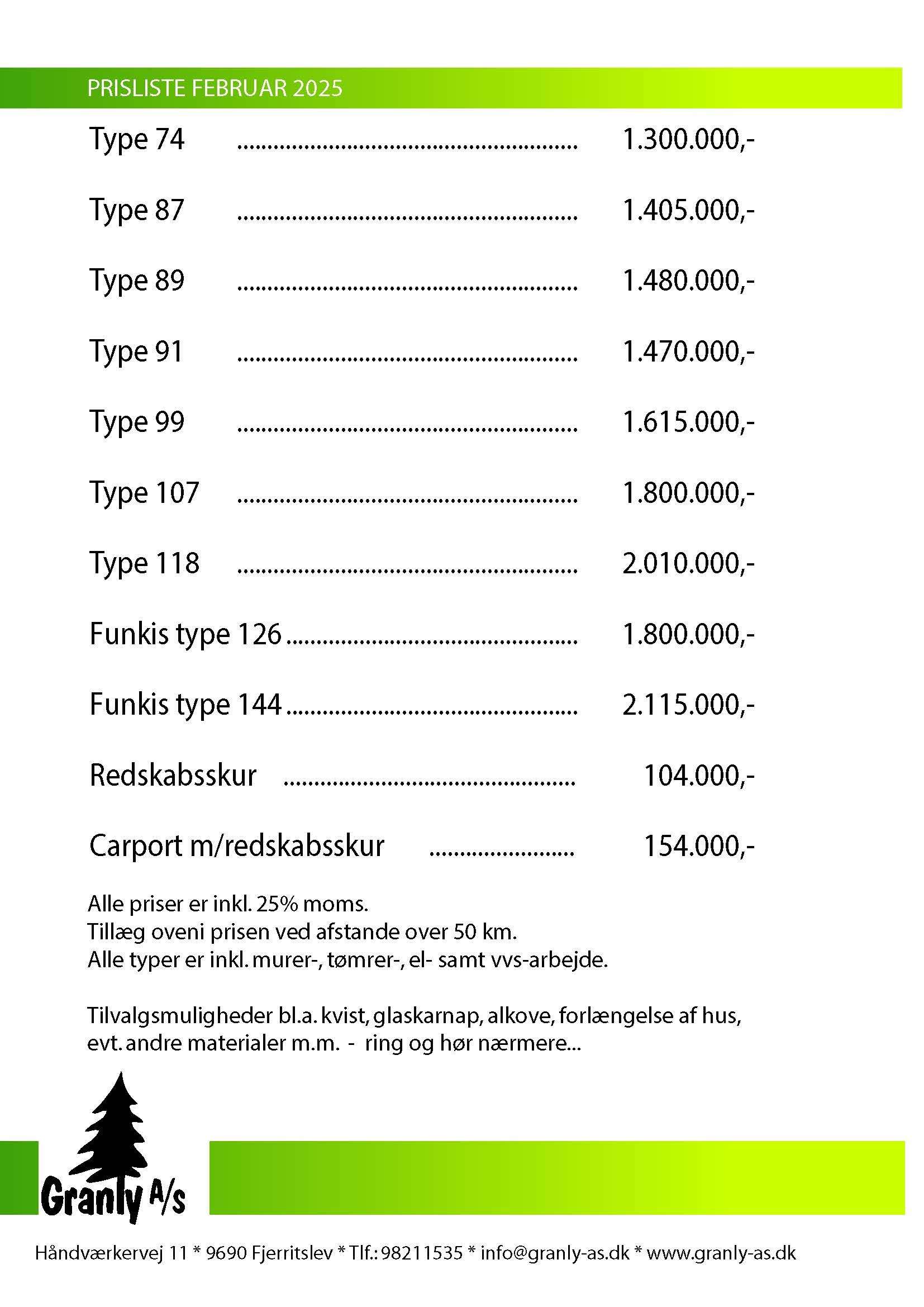 brochure prisliste februar 2025